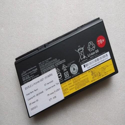 New 78+ SB10F46468 00HW030 For Lenovo Thinkpad P70 P71 P72 01AV451 4ICR18 / 65-2 Genuine Laptop battery 15V 96Wh