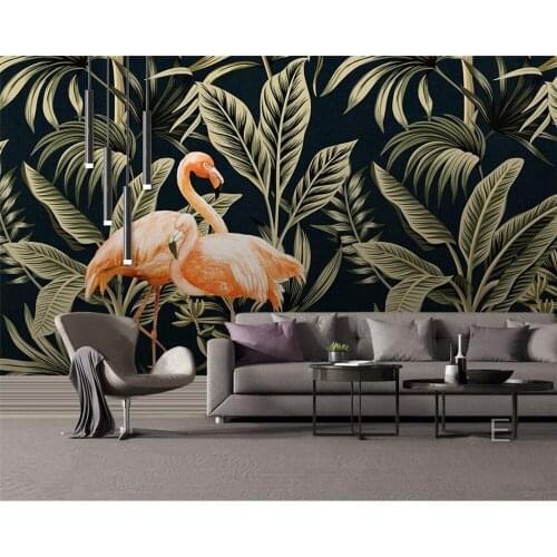 Beibehang Custom size wallpaper Nordic pink simple flamingo childrens room decoration background Papel de Pared 3D wallpaper