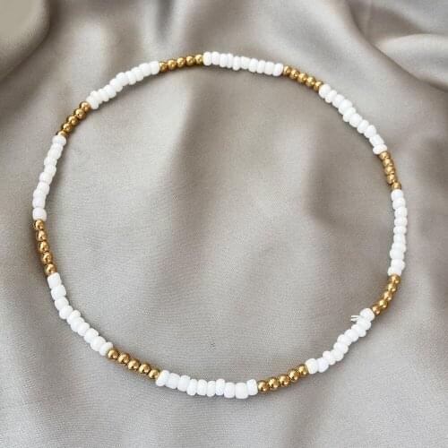 GinaDeer Bead Clavicle Chain Creative Fashion Ethnic Style Rice Bead Mixed Jewelry Necklace Necklace Female Choker Necklace