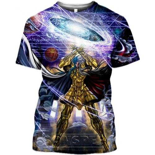 Saint Seiya Anime T Shirt For Men Camisetas Manga Tops Clothes Ropa Hombre Streetwear Tee Camisa Masculina Verano Koszulki