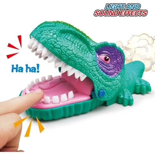 Hot Sale New Creative light music dinosaur Mouth Dentist Bite Finger Game Funny Gags Toy For Kids Play Fun