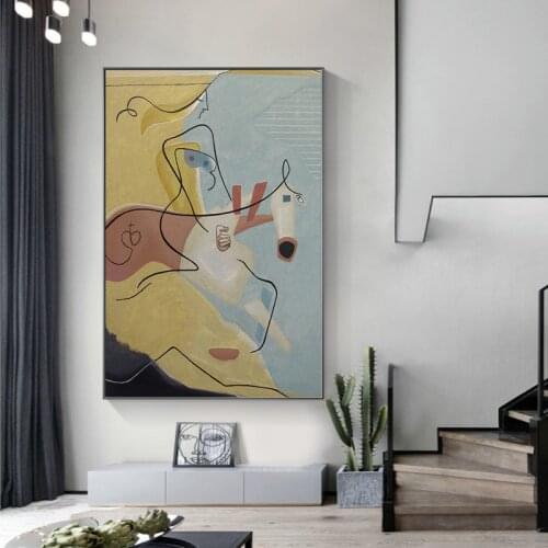 Picasso Style Horse Painting Abstract Animal Line Art Canvas Poster Print Nordic Wall Picture for Living Room Home Decoration