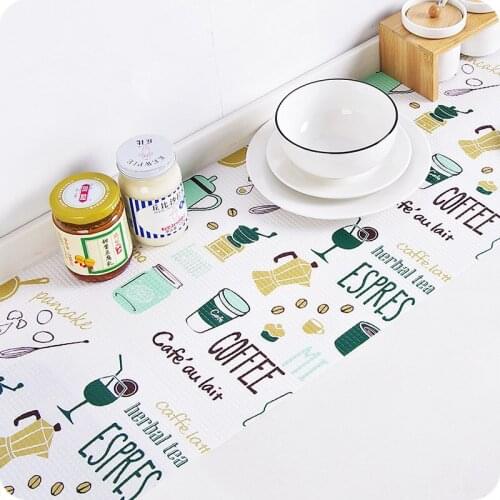 Drawer mat paper moisture-proof mat Home Kitchen Stickers Printed oil-proof cabinet mat cuttable drawer mat waterproof mat