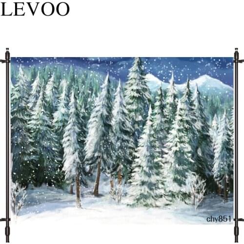 LEVOO Photography Backdrop Cedar Painting Winter Christmas Forest Backdrop Photocall Photobooth Studio Shoot Fabric
