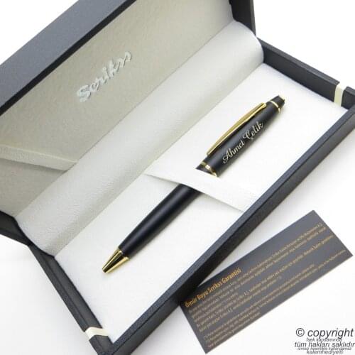 Scrikss 35 Black Gold Ballpoint Pen | Scrikss Pen | İsme Special Pen | Gift Pen