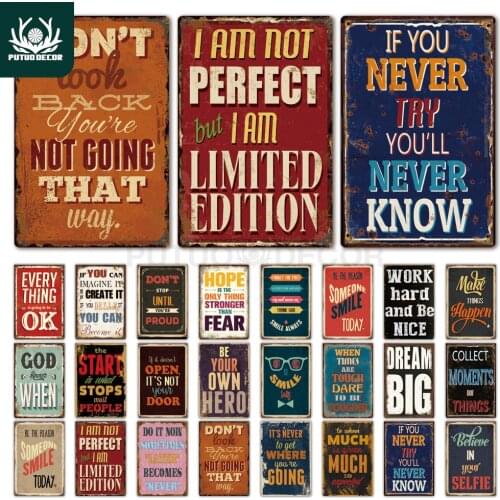 Quote Metal Sign Plaque Metal Vintage Tin Sign Home Decor Decorative Metal Poster Wall Decor