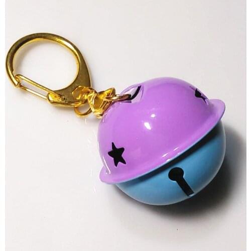 Fashion Cute Metal Bells Key Chain Cute Pendant 4cm Big Double Color Trinket Keyrings Ornaments Accessories Car Keychain