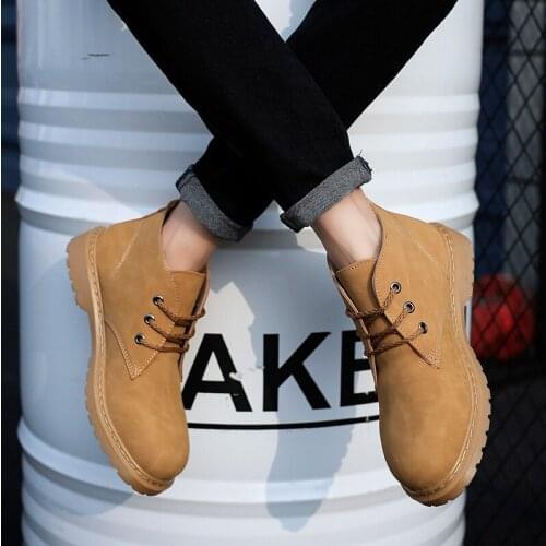 Men Vintage Ankle Boots Comfortable Casual Shoes Mens Fashion Casual Boots Male Suitable Shoes Outdoor Comfortable Sneakers