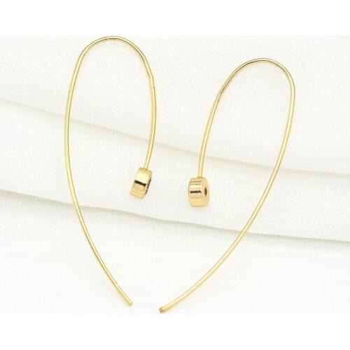 New Fashion Gold Color Brass and Zircon Earrings Hooks Jewelry Making Supplies Diy Accessories