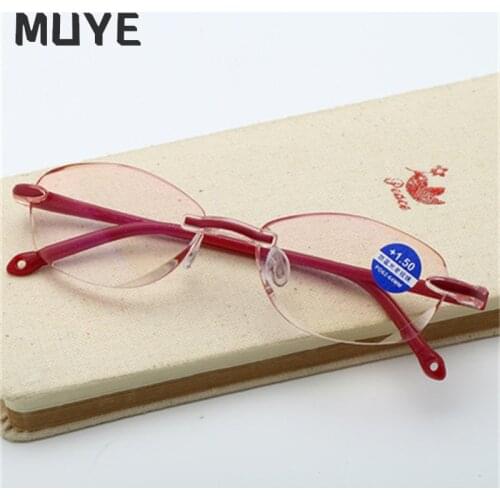 New Anti Blue Ray Reading Glasses Men Women Rimless Cutting Light Presbyopia Eyewear for Ladies Clear Lens Blue Light Glasses