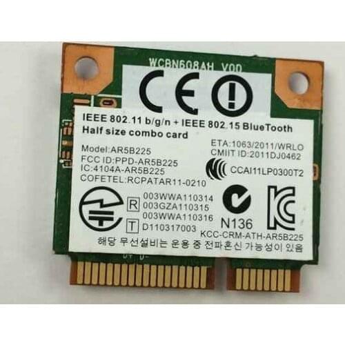 Wholesale NEW Atheros AR5B225 WIFI for Bluetooth-compatible BT 4.0 Half MINI PCI-E 802.11b/g/n Wireless Card