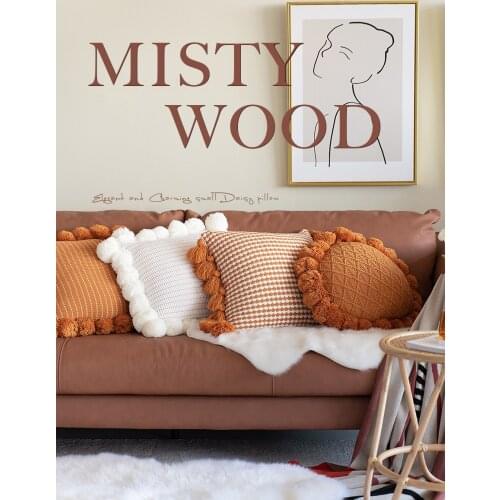 Orange Nordic Style Ins Orange Bed Sofa Living Room Cushions Light Luxury Bed Head Backrest Cushion Pillowcase Pillow Cover