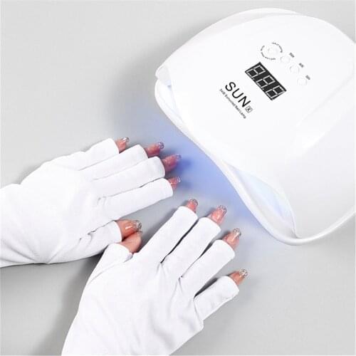 5 Pairs Manicure Gloves UV Gloves Nail Art Gel Anti UV Gloves UV LED Nail Gloves Manicure Light Gloves UV Nail Dryers Gloves