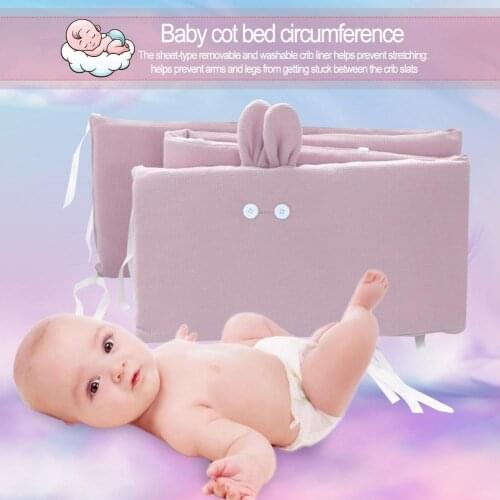 One Piece Baby Crib Liner Detachable Breathable Cute Baby Crib Liner Cot Bumper Fence Cloth Removable And Washable