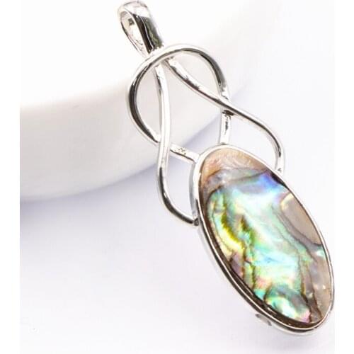 Natural Pendant New Zealand Paua Abalone Shell Mother of Pearl Seashell Shells Copper Pendants DIY Necklace Jewelry Finding A657