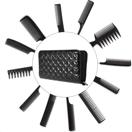 Professional Hair Scissor Bag PU Leather Hair Scissor Case Hairdressing Bag Barber Salon Pouch Holder for Hair Stylist Black