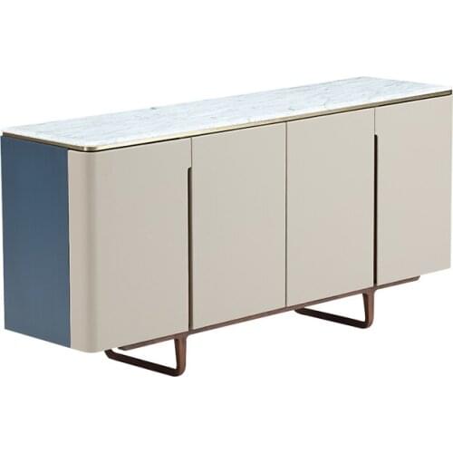 Light luxury Italian minimalist solid wood wall dining side cabinet living room modern simple high-end furniture