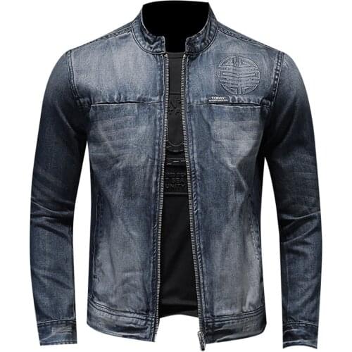 Spring and Autumn Style Big Tall Mans Denim Jackets 5XL Chinese Style Brand Street Mens Denim Jean Coat Vintage Men Clothing