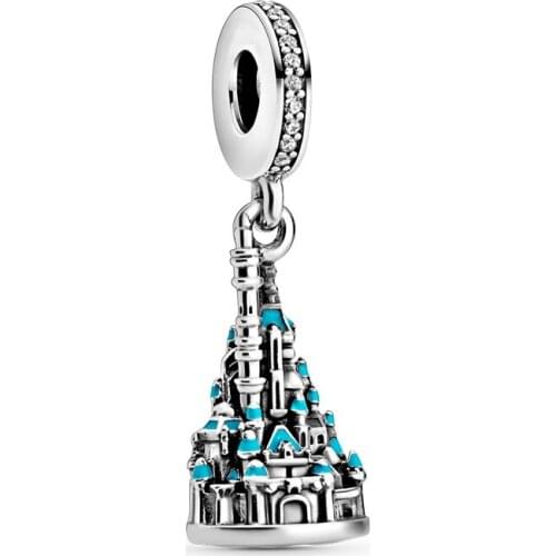 GChic 925 Sterling Silver Hong Kong Blue Land Castle Dangle Charm Beads fit Original Pandora Bracelets Women Jewelry Making Gift