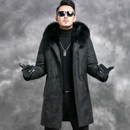 Real Fur Coat Winter Jacket Men Natural Mink Fur Parka Men Real Fox Fur Collar Warm Down Jackets Plus Size 5xl Veste Homme Y1980