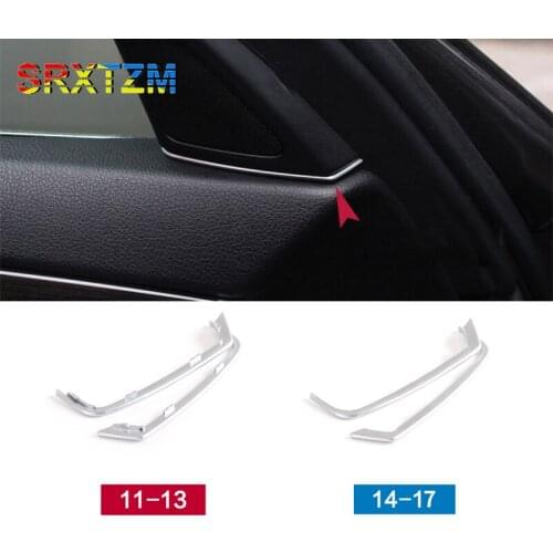 SRXTZM For BMW 5 Series 523li 525 535li 2011-2017 Speaker Gap Frim Decoration Interior Mouldings Silver Auto Accessories 2pcs