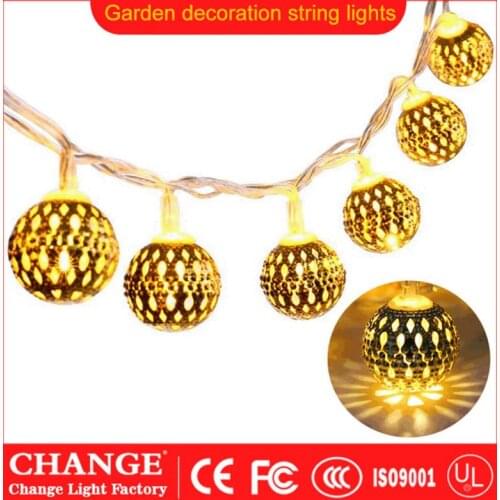 Solar String Lamps Waterproof Battery Powered Round Ball Light Outdoor Garden Home Decoration Colored Solar Light String