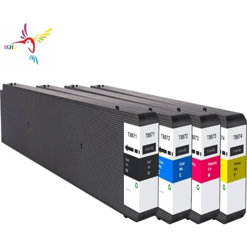 T8871-T8874 Ink Cartridge with Pigment Ink and Chip Compatible for Epson Workforce WF-C17590a/WF-C17590c Printer