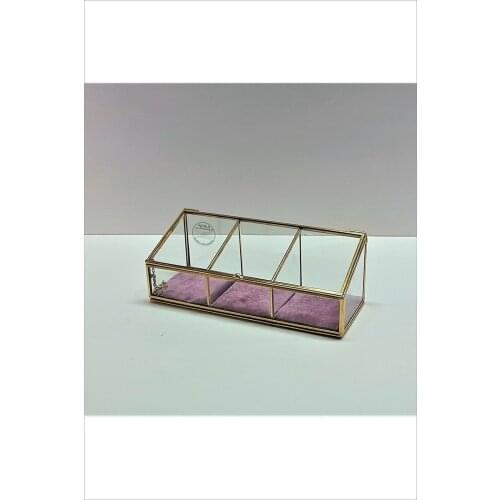 Three Compartment Makeup Organizer Lila Cosmetic Storage Desktop Sundries Jewelry Storage Box Container Lipstick Holder