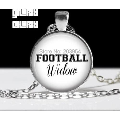 Vintage simple Steampunk movie Football Widow sport fans 78cm long chain Necklace 1pcs/lot bronze steel Glass Pendant jewelry