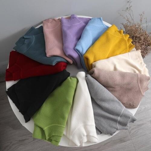 Turtleneck 2020 Knitted Women high-neck Sweater Pullovers spring Autumn Basic Women Sweaters Pullover Slim Fit Black cheap top