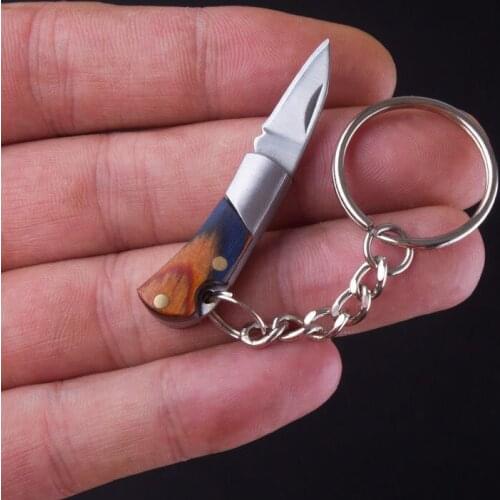 High Quality Portable Stainless steel mini folding knife ladies self-defense fruit knife keychain