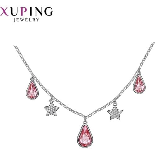 Xuping Jewelry Water Shape Crystals Pendant with High Quality Rhodium Plated for Women Luxury Wedding Gifts 40432