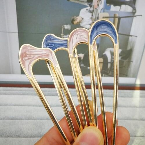 Japan Minimalist Alloy Metal Hair Pins For Women Girl Hairclip Bun Maker Hairpins Headwear Simple Hair Jewelry Accessories