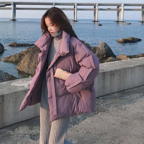 Women Short Jacket 2021 Winter Down padded Jacket Fashion Solid Thick Warm Casual Parka Female Puffer Jacket Oversize Outwear