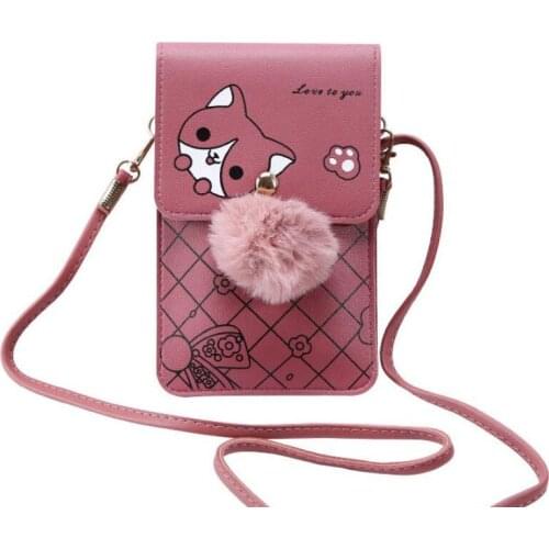Women Touch Screen Cell Phone Purse Transparent Simple Bag Hasp Cross Wallet Smartphone Leather Shoulder Bag Purses And Handbags