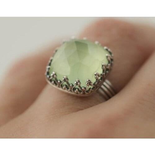 Women Fashion Vintage Peridot Vintage Moonstone Wedding Ring Sz 6-10 For Women Girls Gift