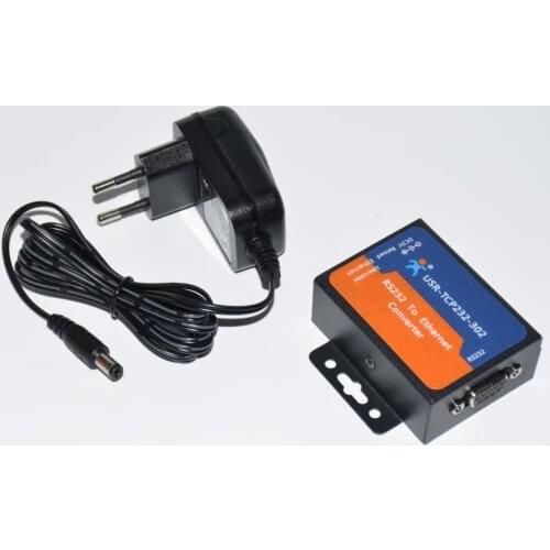 1pc USR-TCP232-302 Serial RS232 to Ethernet TCP IP Server Module Ethernet Converter Support DHCP/DNS, 200 Upgraded