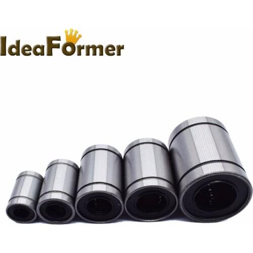 12pcs LM6UU LM8UU LM10UU LM12UU LM16UU Ball bearing 6/8/10/12/16mm Rail Linear Bushing CNC Linear Bearings in Aluminum Rod Shaft