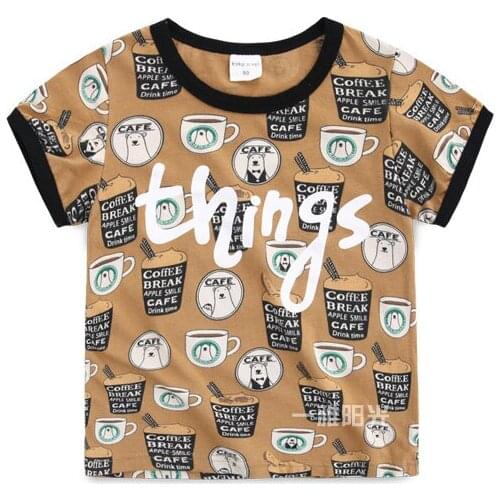 2019 Summer Children Short Sleeve T-shirts Boys & Girls Cotton Tops Tees Jchao Kids brand Clothing Fashion print For 2-7Y child