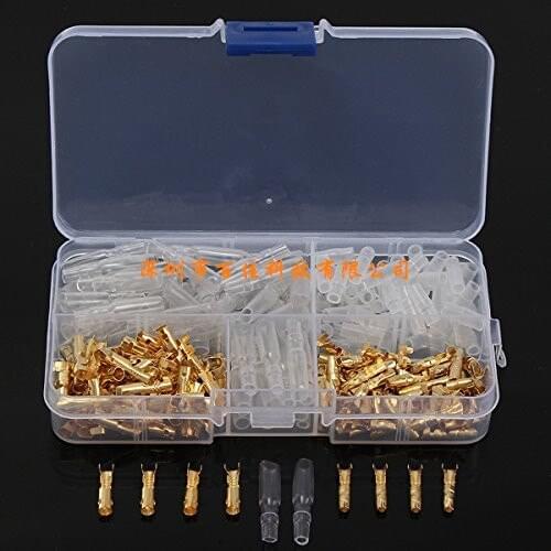 240Pcs Boxed 3.5 bullet head plug/socket sheath 1 in 1 terminal male and female butt connector