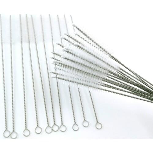 5pcs Portable Reusable Metal Drinking Straw Cleaner Brush Set High Quality Stainless Steel Metal Eco Friendly Wash Brush