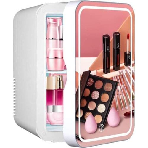 8L Mini Makeup Fridge Portable Cosmetic Refrigerator Beauty Compact Glass Panel Led Light Skincare Preservation Home Car Use