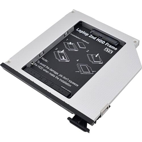 Aluminum 2nd HDD Caddy 9.5mm SATA 3.0 2.5"SSD HDD Case Enclosure For Dell E6310 E6400 E6500 E6410 E5400 M2400 M4500 Pro OptiBay