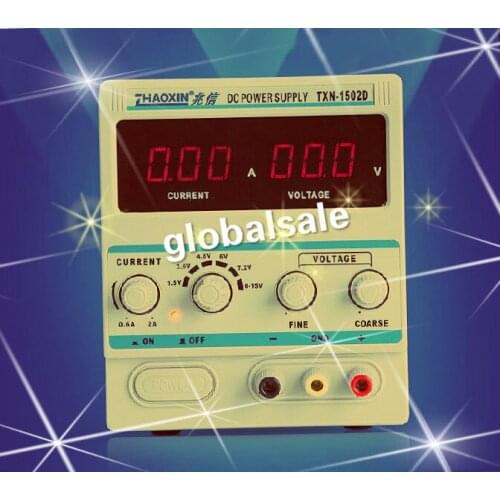 FREE SHIPPING ZHAOXIN TXN-1502D Adjustable DC Power Supply 15V 2A Power zhaoxin TXN-1502D