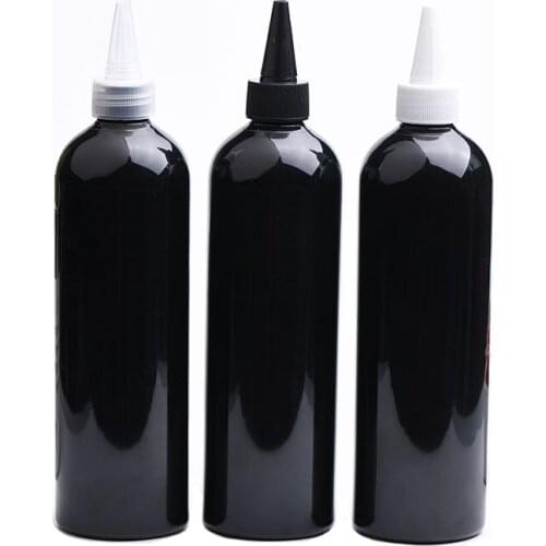 14pcs 400ml black/white Plastic Bottle With Pointed Mouth Lid Twisted Cap PET Container DIY Plastic Bottles Cosmrtics Packaging