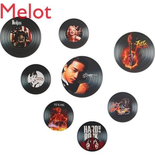 Retro Wood Gramophone Record Decorative Pendant Home Bar Milk Tea Shop Musical Instrument