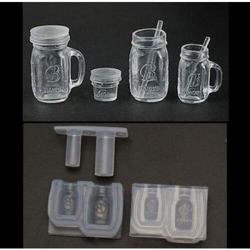 Epoxy Mold Honey Jar Bottle Pendant UV Resin Casting Mold Miniture Food Play Silicone Mold Jewelry Making