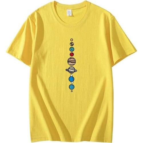 Summer Hot Sale 2021 Mens Casual T-shirt Planetary Street Simple T Large Size Short Sleeve T-shirt Loose Cotton Top
