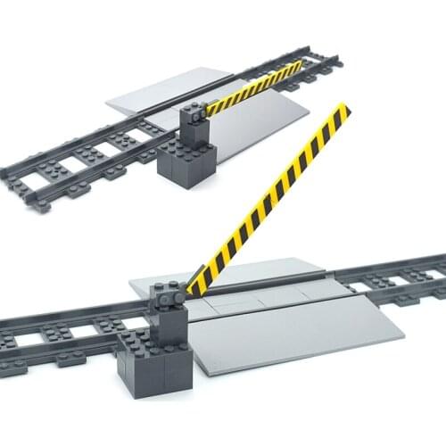 City Road Street traffic light Traffic Boom Barrier Gate Plate Building Blocks mini model Compatible all brand city signal light