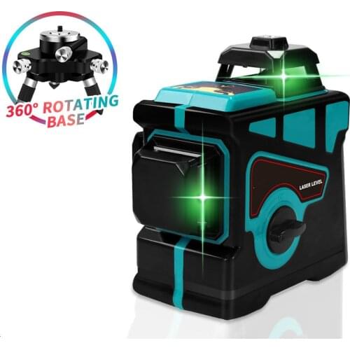 HILDA Laser Level 12 Lines 3D Level Self-Leveling 360 Horizontal And Vertical Cross Super Powerful Green Laser Level